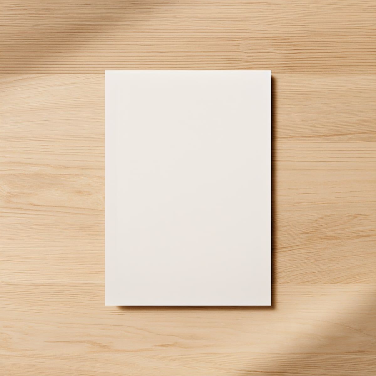 An announcement card lying on a table